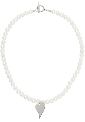 KIMHĒKIM White Faux-Pearl Heart Pendant Necklace
