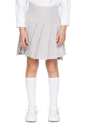 Thom Browne Kids Gray Pleated Skirt