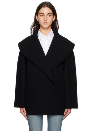 ALAÏA Black Gathered Coat