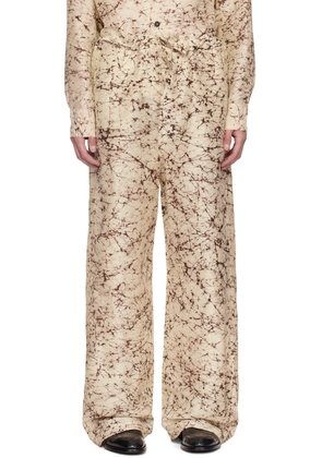 AIREI Beige Printed Trousers