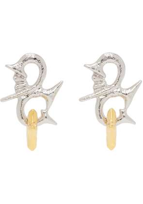 Chopova Lowena Silver & Gold Entwined Star Earrings