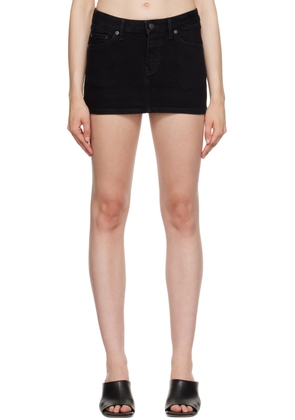 Filippa K Black Low-Rise Denim Miniskirt
