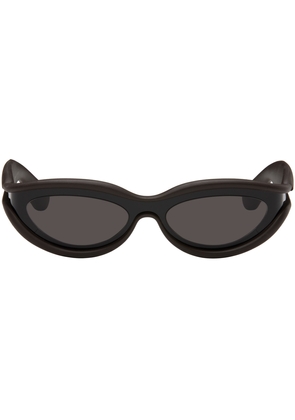 Bottega Veneta Black & Brown Oval Sunglasses