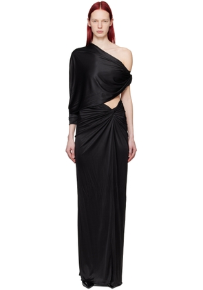 Atlein Black Knotted Maxi Dress