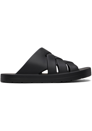 Bottega Veneta Black Slip-On Sandals