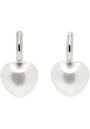 Simone Rocha Silver XL Heart Hoop Earrings