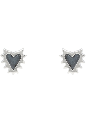 Stolen Girlfriends Club Silver Micro Siked Heart Earrings