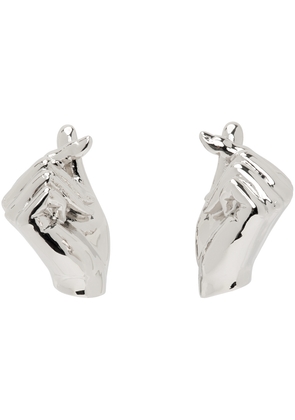 Y/Project Silver Mini Finger Heart Earrings