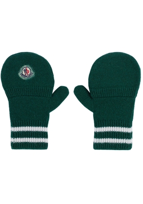 Moncler Enfant Kids Green Logo Patch Gloves
