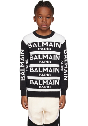 Balmain Kids Black Jacquard Sweater