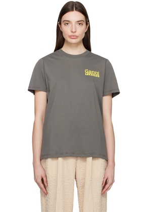 GANNI Gray 'Loveclub' T-Shirt