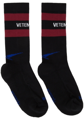 VETEMENTS Black & Red Reebok Edition Iconic Logo Socks
