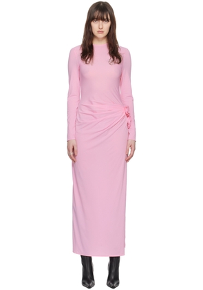 Magda Butrym Pink Ruched Maxi Dress