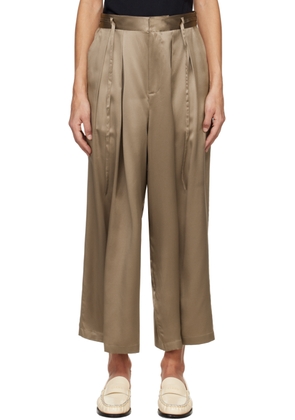 FRAME Tan Pleated Trousers