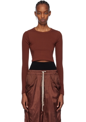 Rick Owens Brown Cropped Long Sleeve T-Shirt