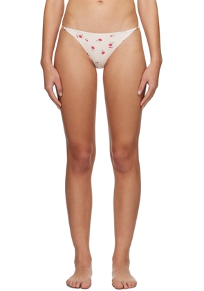 GANNI Off-White Floral Bikini Bottom