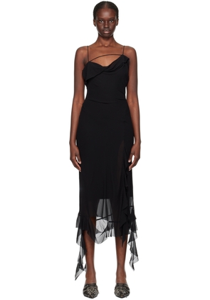 Acne Studios Black Ruffle Midi Dress