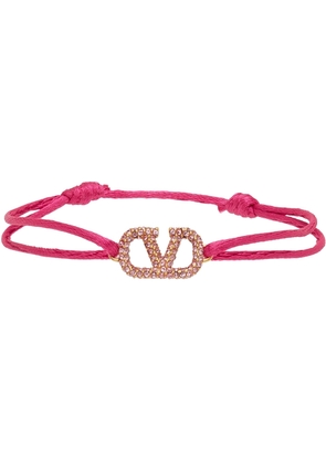 Valentino Garavani Pink Swarovski Crystal VLogo Signature Bracelet