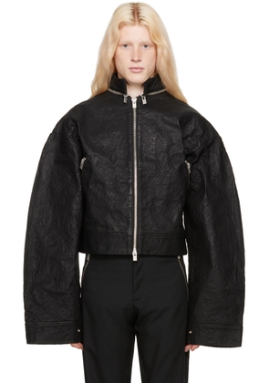 HELIOT EMIL Black Stiff Faux-Leather Jacket