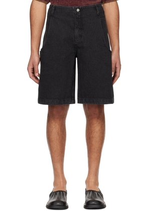 AMOMENTO Black Five-Pocket Denim Shorts