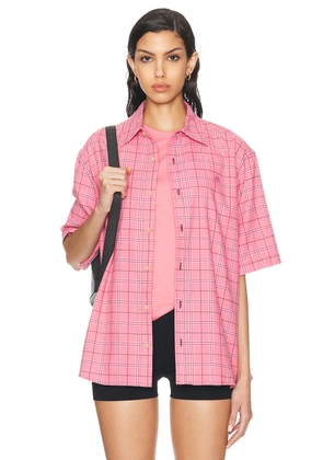 Acne Studios Face Dry Flannel Top in Tango Pink - Pink. Size L (also in M, XS).