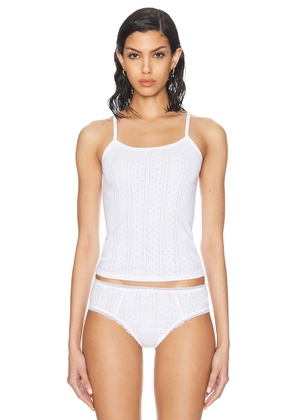 Cou Cou Intimates The Regular Picot Tank Top in White - White. Size L (also in M, S, XL, XS).