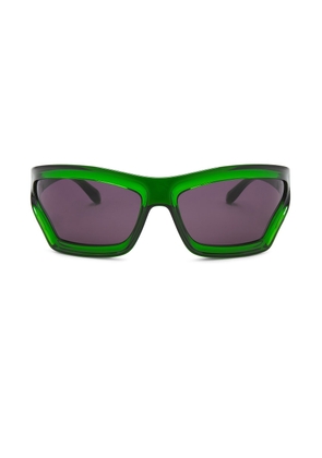 Loewe Paula's Ibiza Sunglasses in Dark Green & Smoke - Green. Size all.