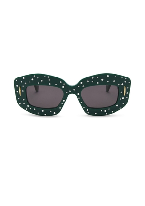 Loewe Anagram Starry Night Sunglasses in Shiny Dark Green & Smoke - Green. Size all.