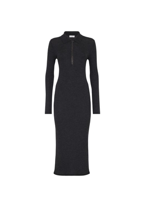 Brunello Cucinelli Virgin Wool-Cashmere Midi Dress
