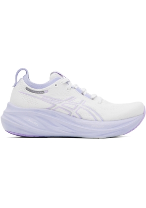 Asics White & Purple Gel-Nimbus 26 Sneakers
