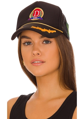 DANZY Logo Trucker Hat in Black.