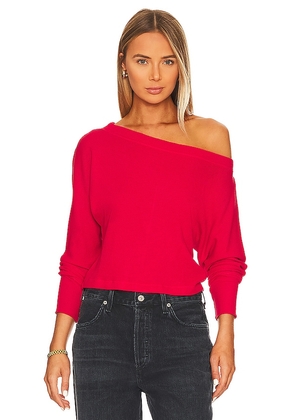 Bobi Off The Shoulder Top in Red. Size M, S, XL, XS.