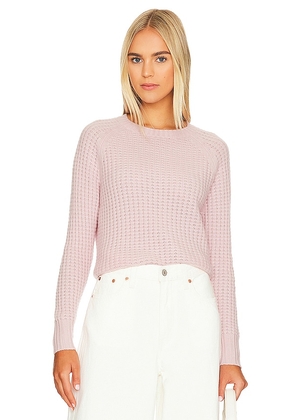 Autumn Cashmere Thermal Shirttail Top in Pink. Size S.