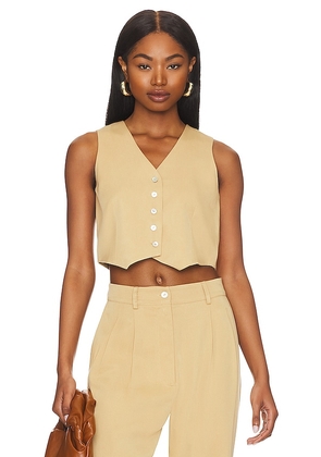 DONNI. Cropped Vest in Beige. Size M, XL.