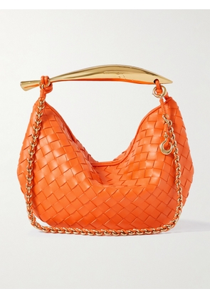 Bottega Veneta - Sardine With Chain Small Intrecciato Leather Shoulder Bag - Orange - One size