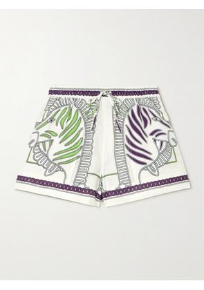 Tory Burch - Printed Linen Shorts - Ivory - x small,small,medium,large