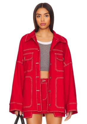 BY.DYLN x REVOLVE Cooper Jacket in Red. Size L, S, XS.