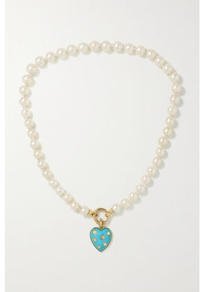 Storrow - Anna 14-karat Gold, Pearl And Turquoise Necklace - One size