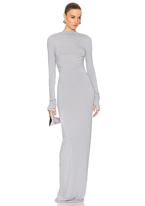 Helsa Jersey Backless Maxi Dress in Grey. Size M, XS.