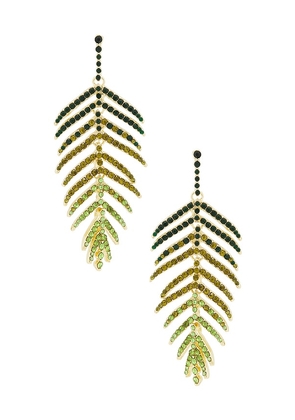 BaubleBar Ombre Leaf Drop Earrrings in Metallic Gold.