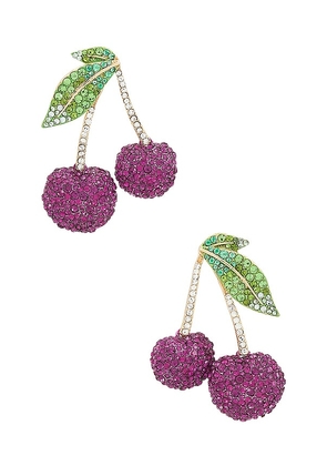 BaubleBar Pave Cherry Drop Earrings in Red.