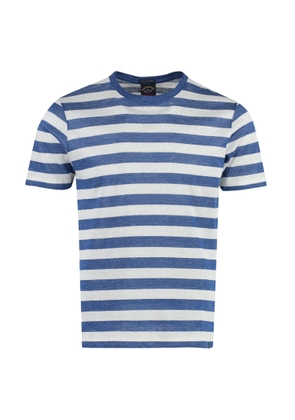 Paul & shark Striped Linen-Cotton Blend T-Shirt