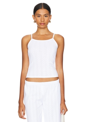 Cou Cou Intimates The Picot Tank Top in White. Size M, S, XL, XS.