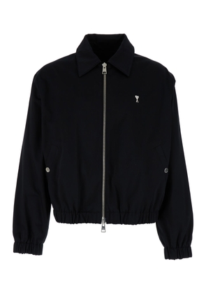 Ami Alexandre Mattiussi Black Jacket With Collar And Adc Logo In Cotton Man
