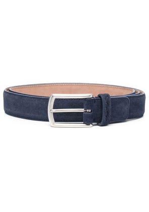 Zegna buckle-fastening leather belt - Blue