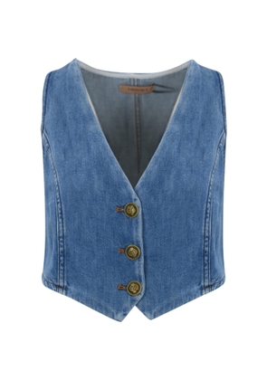 Twinset Denim Vest With Buttons