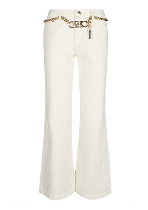 Chain Belted Wide-Leg Jeans Michael Kors