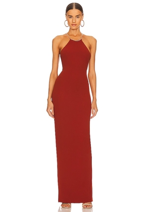 Nookie Lexi Chain Gown in Rust. Size M, S, XS.