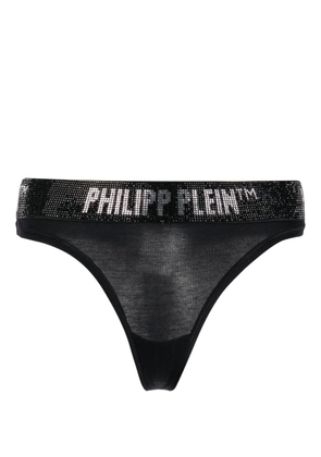 Philipp Plein logo-embellished thong - Black