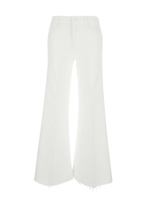 Mother White Flared Jeans In Denim Woman